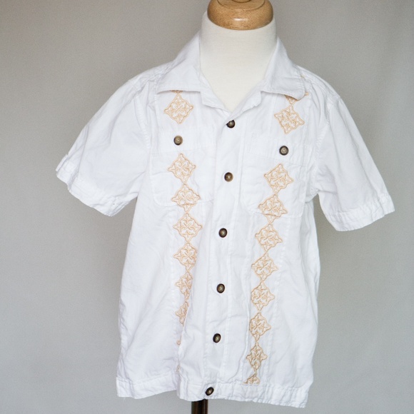 baby boy white short sleeve dress shirt